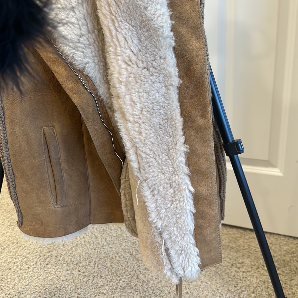 JOIE Brinley Lamb Fur Suede Vest in Natural - Picture 13 of 14